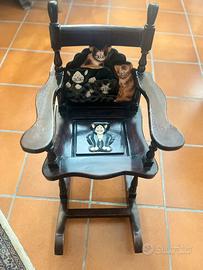 Sedia a dondolo per bambini in legno