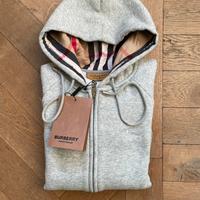 Felpa Burberry grigia con cappuccio