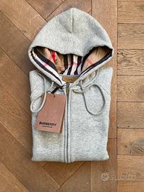 Felpa Burberry grigia con cappuccio