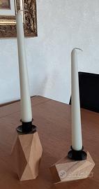 N°2 portacandele taglio diamante