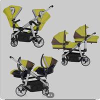 Passeggino trio gemellare