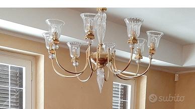 Lampadario in foglia d’oro