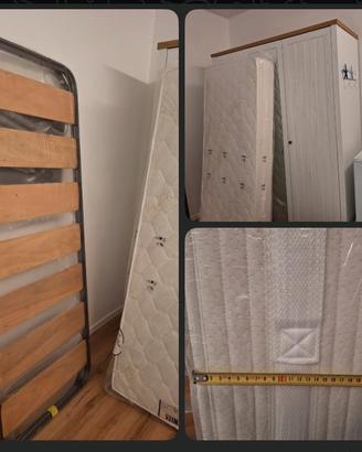 Materasso singolo più rete a doghe