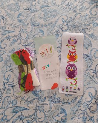 Kit punto croce segnalibro gufi DIY