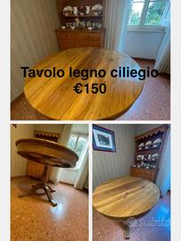 tavolo tondo in legno di ciliegio