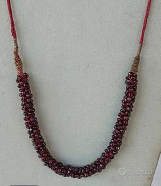 collana granati rossi artigianato indiano 