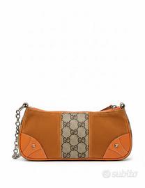 Gucci pochette borsa monogram horsebit pelle camos