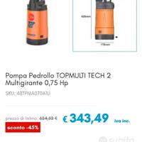 Pompa pedrollo multi tech 2 