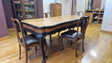 tavolo e sedie chippendale