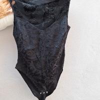 body sottogiacca vintage intimo in pizzo nero