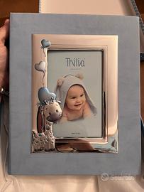 Albun nascita con cornice in argento