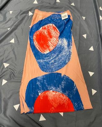 Gonna rossa e blu Issey Miyake JG696 taglia 2