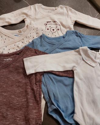 set body per neonato 2-6 mesi