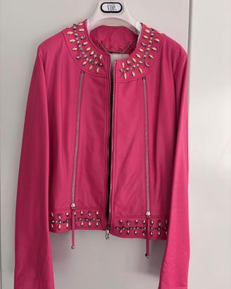 Giubbotto di vera pelle rosa