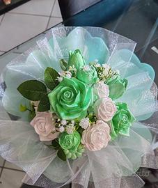 bouquet di fiori in gesso realizzato a mano 