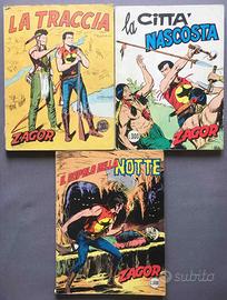 Lotto 3 copie Zagor scritta rossa. Anni 1972-1981