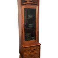 Vetrinetta credenza in legno massello con cassetti