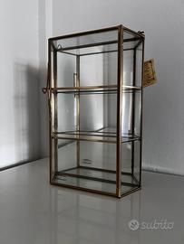 Vetrinetta in vetro e ottine dorato made in Itali