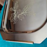 Vassoio natalizio acciaio e dettagli dorati