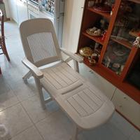 Lettino in resina Bianco da mare e da piscina  