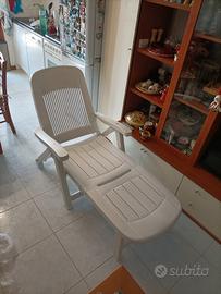 Lettino in resina Bianco da mare e da piscina  