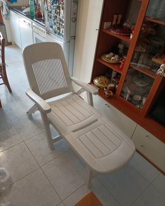 Lettino in resina Bianco da mare e da piscina  