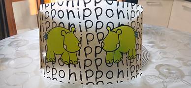 Lampada da parete Happy Hippo cameretta bimbo/a.