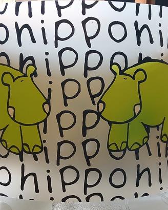 Lampada da parete Happy Hippo cameretta bimbo/a.