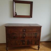 Cassettone in legno di radica d'antiquariato