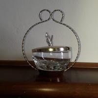 Zuccheriera formaggera vintage in cristallo
