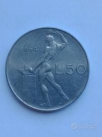 Una Moneta da 50 LIRE del 1964