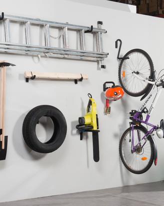 Tre ganci lungo corto porta bici bicicletta muro