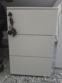 Cassettiera bianca con n.3 cassetti