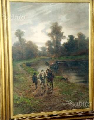 Grande dipinto ad olio di L. Roda