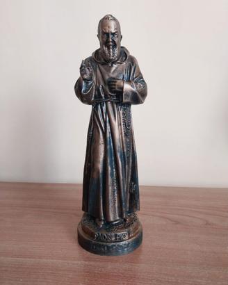 Statuetta Padre Pio rivestita in argento 925