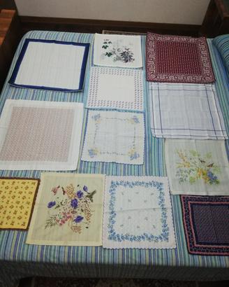 Set 12 fazzoletti vintage misti cotone