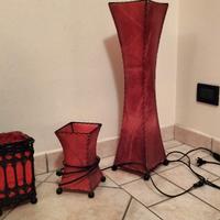 Lampade in pelle rossa 