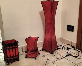 Lampade in pelle rossa 