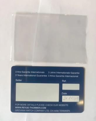 CERTIFICATO DI GARANZIA Revue Thommen 17571.2136