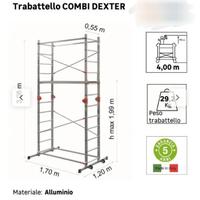 Trabattello in alluminio + pedana mobile