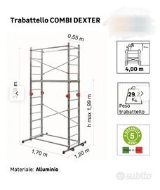 Trabattello in alluminio + pedana mobile