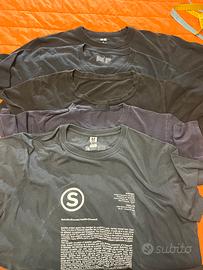 Set 5 T-shirt uomo nere/blu/grigie taglie M-L-XL