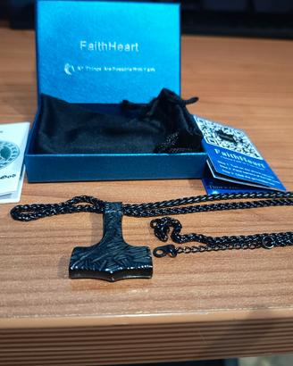 Collana Martello di Thor FaithHeart Nera