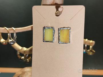 Orecchini rettangolari gialli