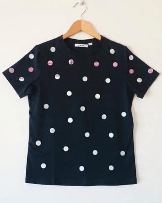 T-shirt con pois a specchio 