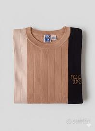 Pullover Vintage M panna, beige, blu