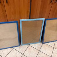 4 cornici legno due blu e due azzurre