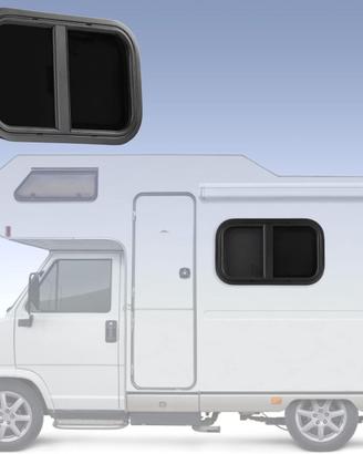Finestra Camper con Zanzariera Omologata R43 Nera
