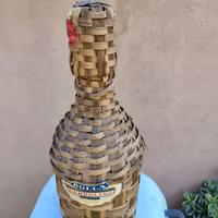 Antica Grande Bottiglia  Intrecciata Vimini vetro