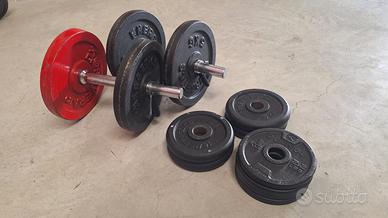 Set manubri + dischi ghisa – foro 25/28mm home gym